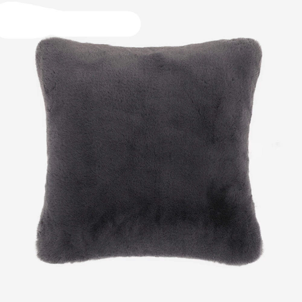 Soft fluffy faux fur throw pillow cover for home, sofa, bed, or car decor