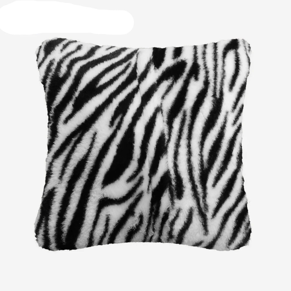 Soft fluffy faux fur throw pillow cover for home, sofa, bed, or car decor