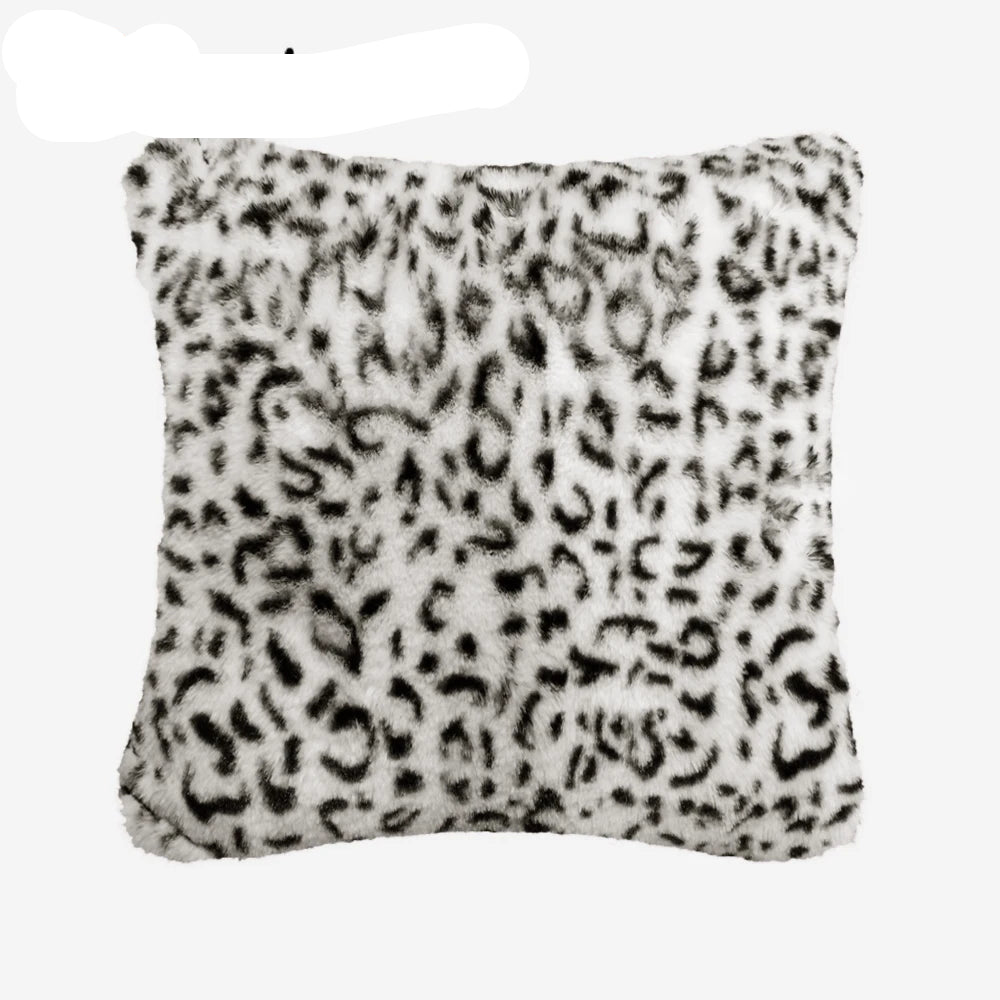 Soft fluffy faux fur throw pillow cover for home, sofa, bed, or car decor
