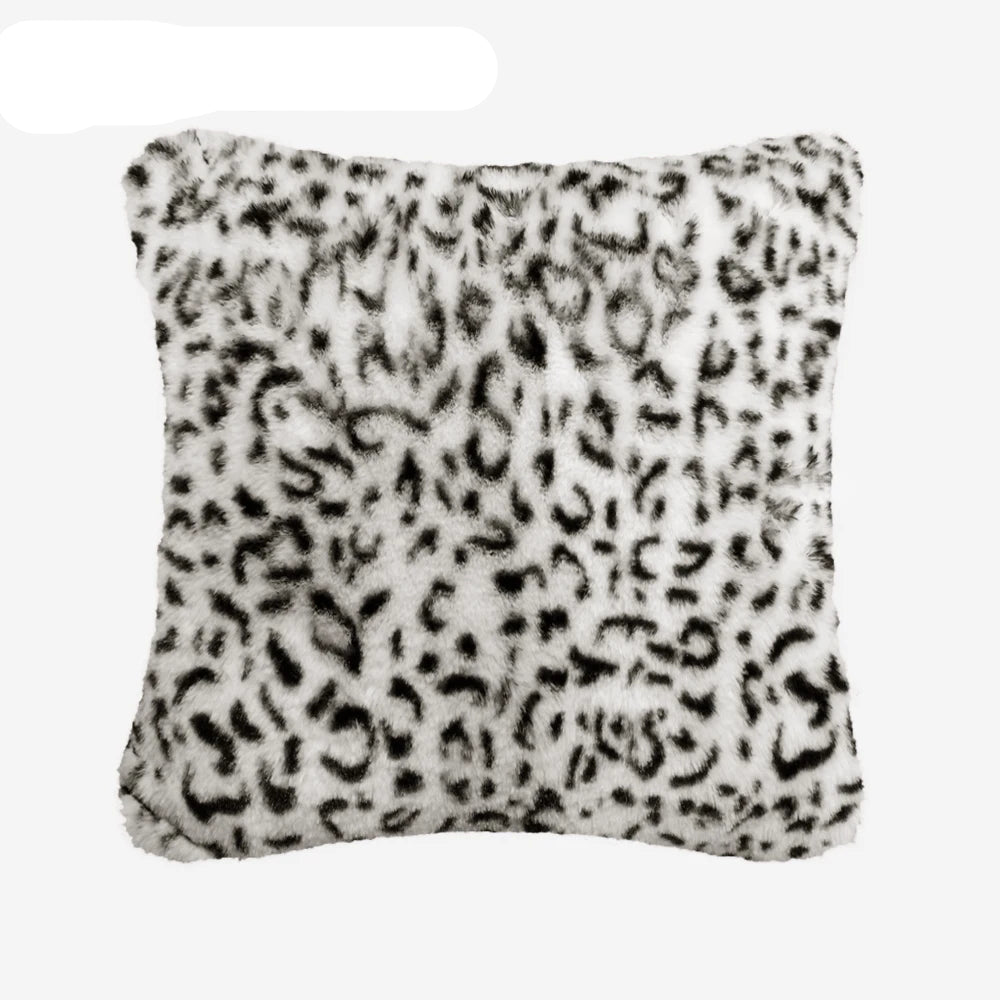 Soft fluffy faux fur throw pillow cover for home, sofa, bed, or car decor