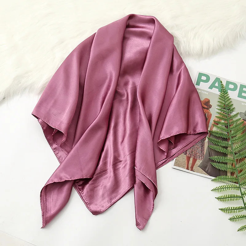 Solid Colors Silk Satin Headband Scarves