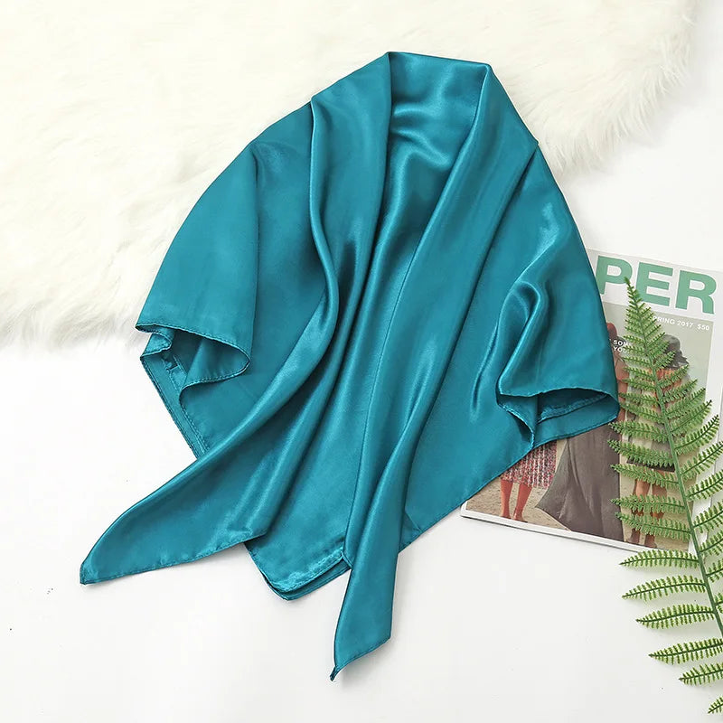 Solid Colors Silk Satin Headband Scarves