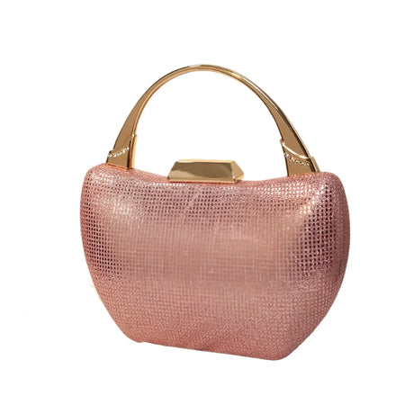 Pink Sparkly Rhinestone Sequin Handle Handbag