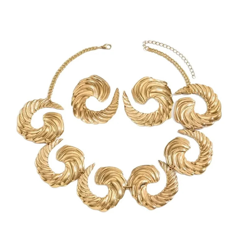 Spiral Vintage Pendant Chain Jewelry Set