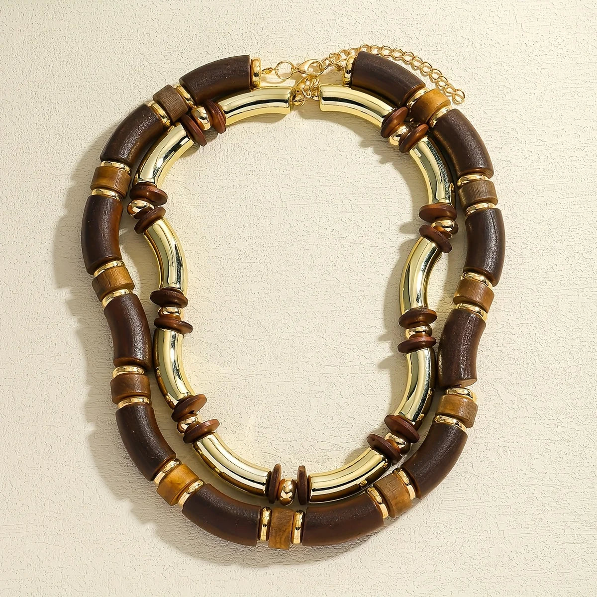 Splicing Acrylic Stone Elastic Necklace Bracelet Set