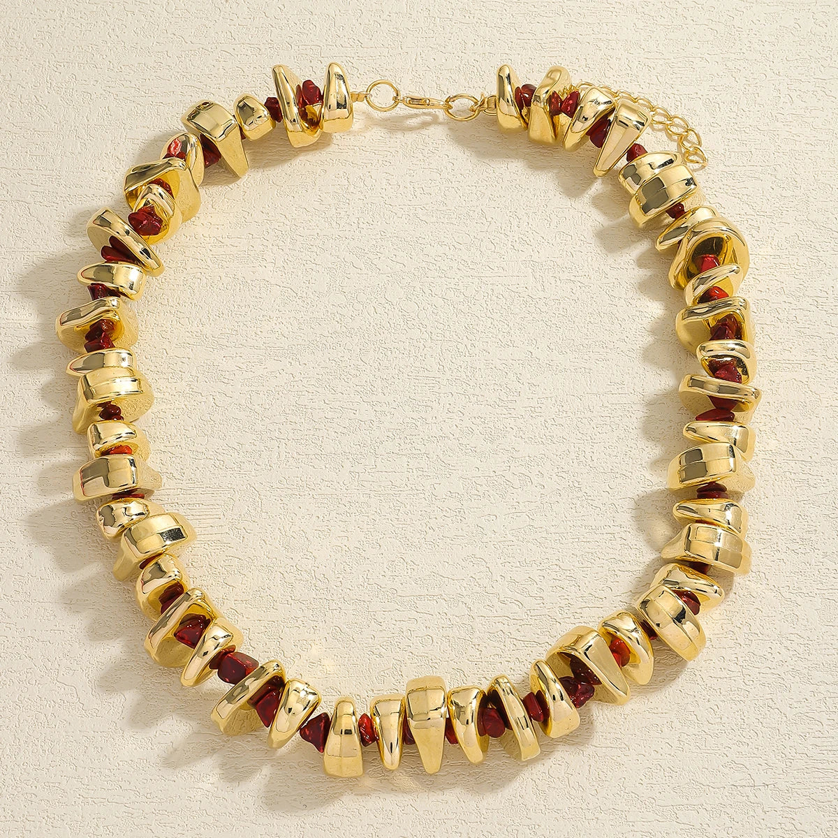 Splicing Acrylic Stone Elastic Necklace Bracelet Set