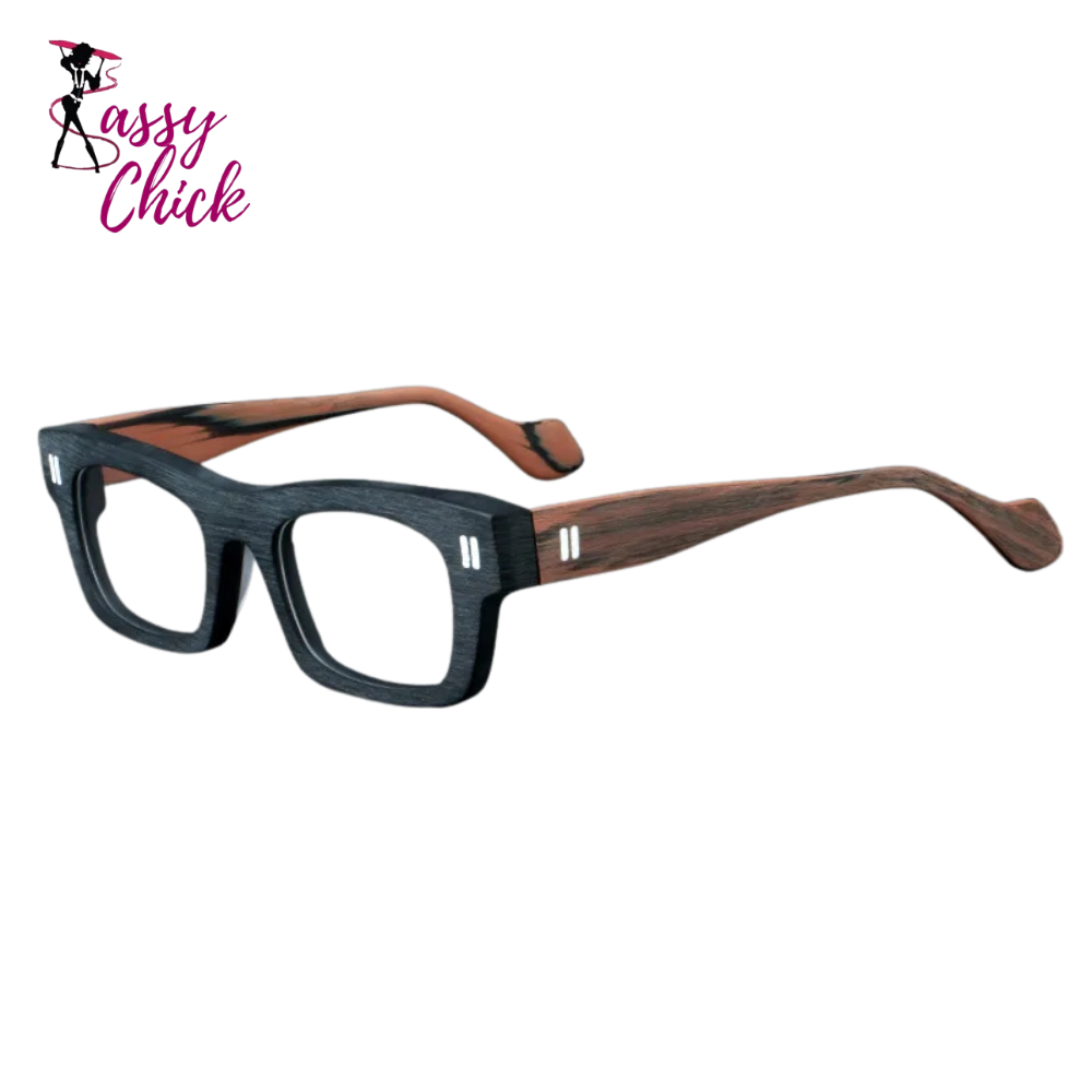 Splicing Retro Thick Board Glasses Presbyopia and Myopia Customized Sassy Chick Logo