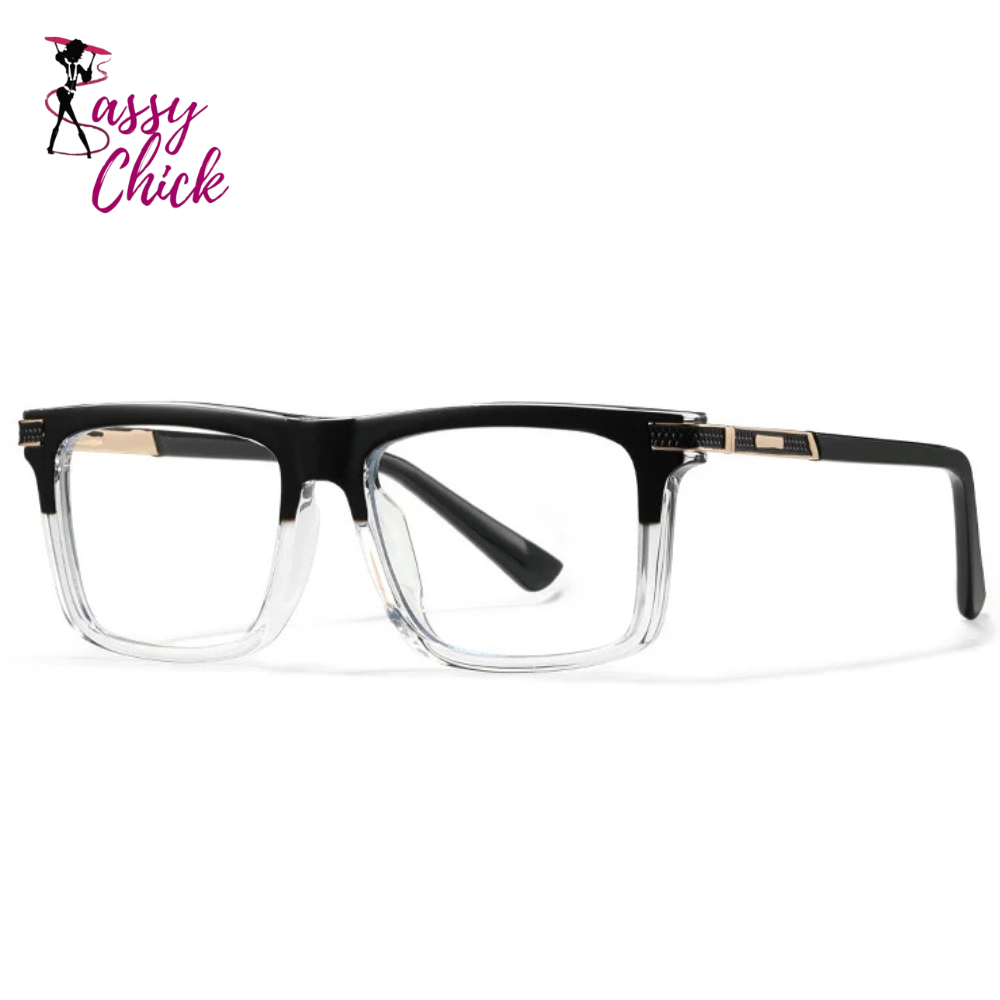 Square Frame Myopia Blue Light Blocking Reading Glasses Sassy Chick Logo