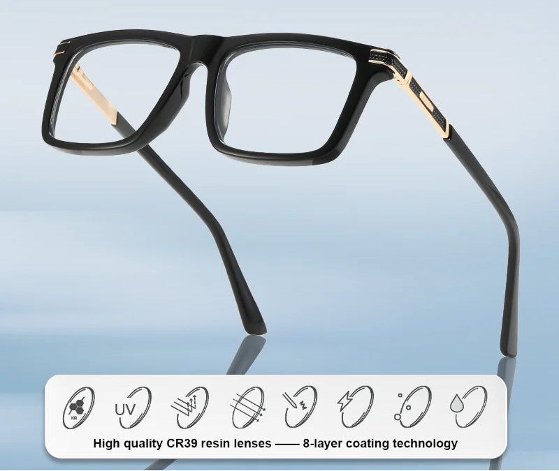 Square Frame Myopia Blue Light Blocking Reading Glasses