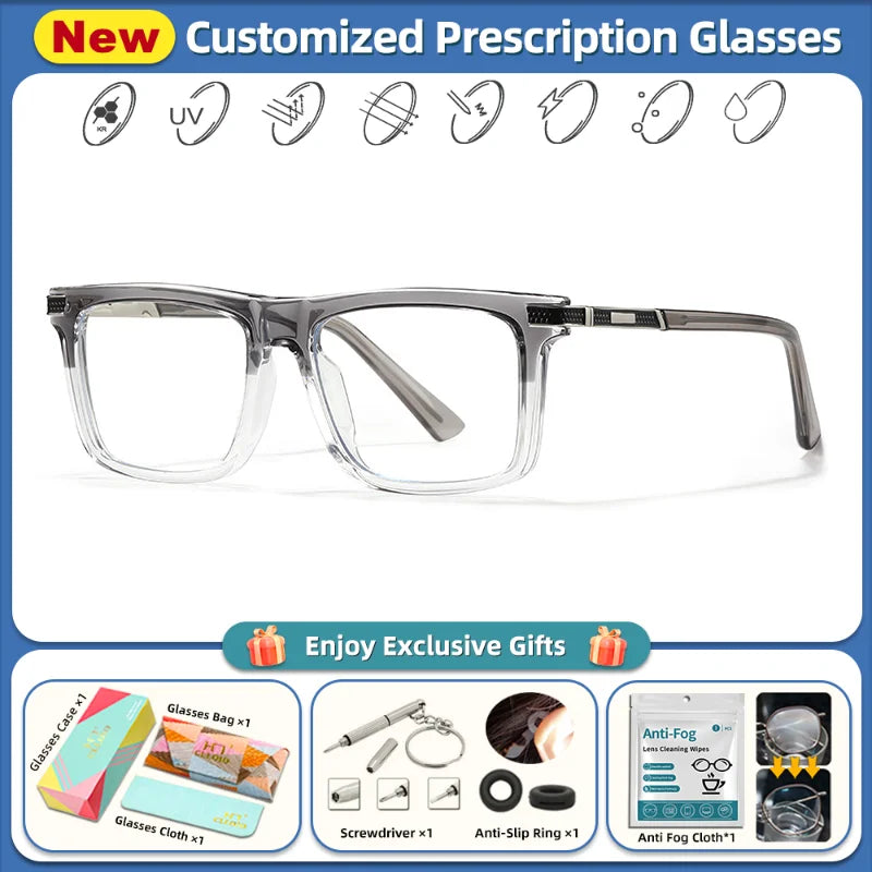 Square Frame Myopia Blue Light Blocking Reading Glasses