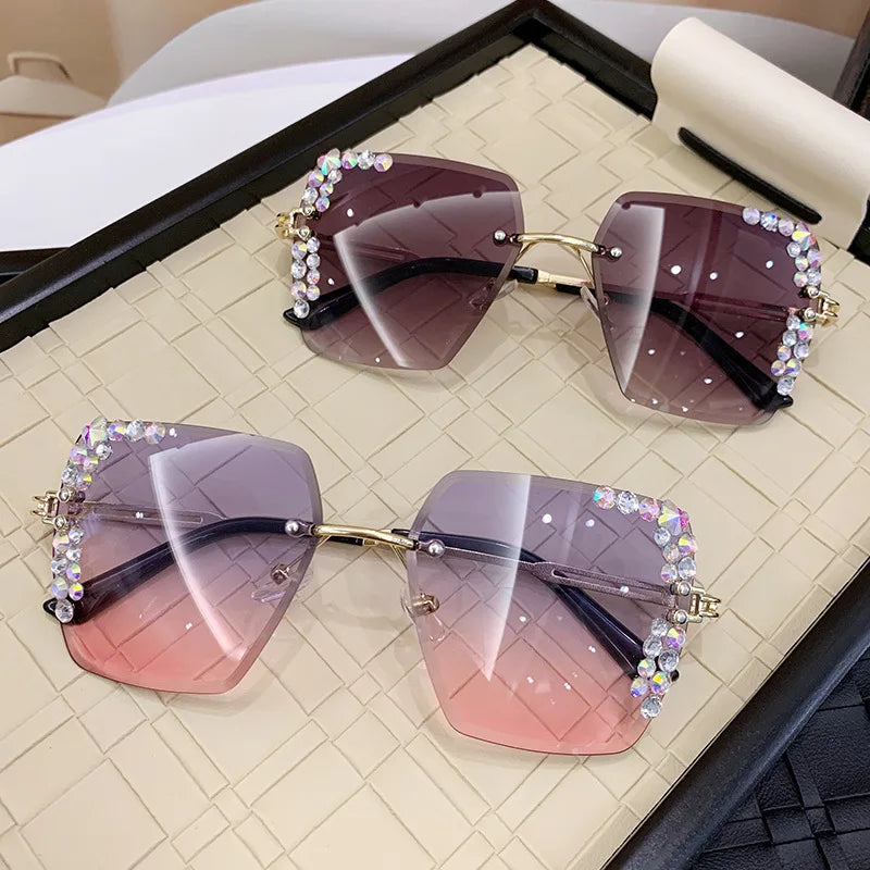 Collection of Square Frameless Gradient Lens Sunglasses