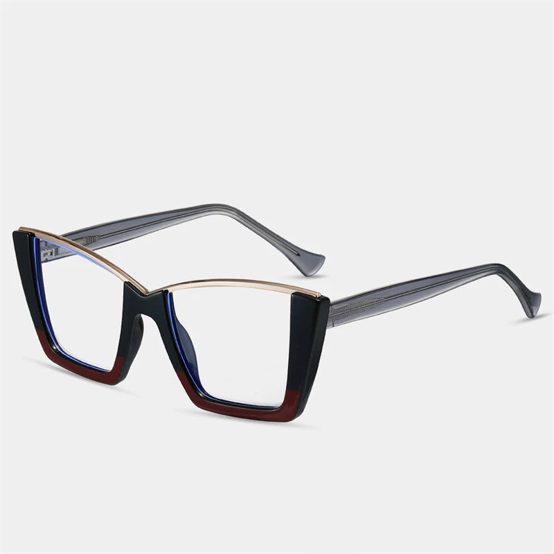 Black Square Half-Frame Anti Blue Light Computer Eyeglass