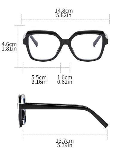 Size of Square Large Frame Resin Presbyopic Eyeglass