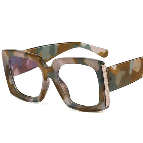 Square Retro Oversized Reading Glasses Brown