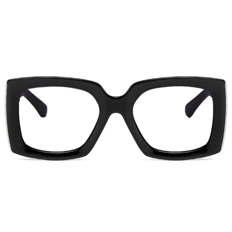 Square Retro Oversized Reading Glasses black
