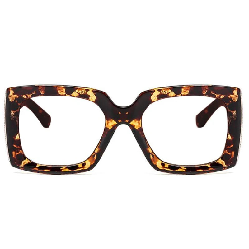Square Retro Oversized Reading Glasses gold black