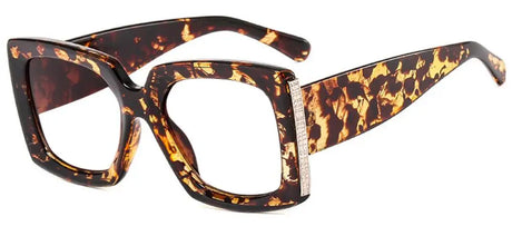 Square Retro Oversized Reading Glasses gold black