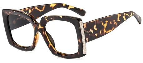 Square Retro Oversized Reading Glasses gold black