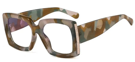 Square Retro Oversized Reading Glasses brown