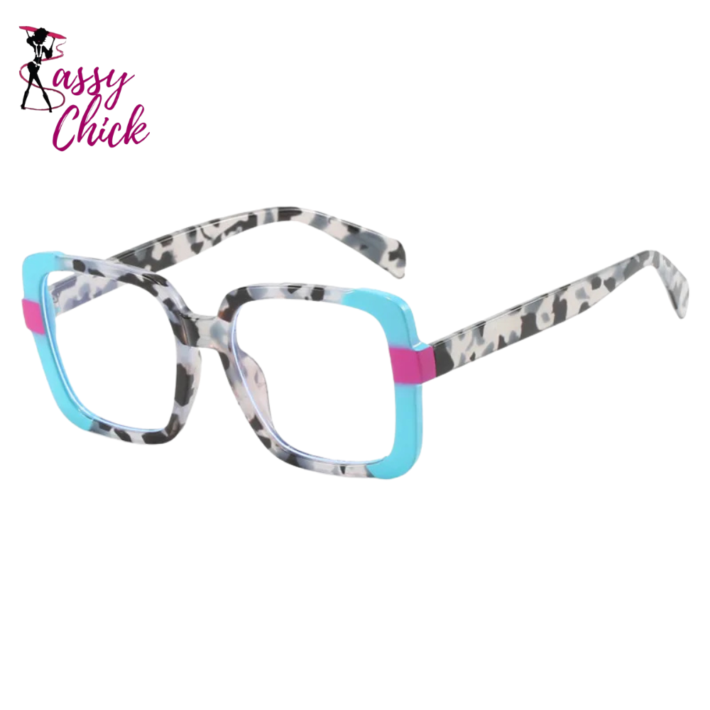 Square Splicing Eyewear Sassy Chick Logo