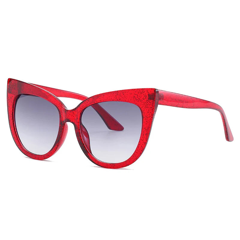 red glitters frame gradient black sunglasses