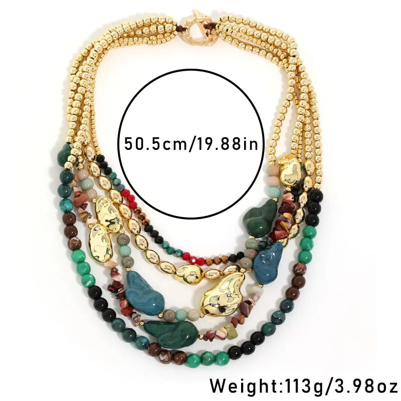 Size of Statement Beads Multi-layered Retro Style Necklace