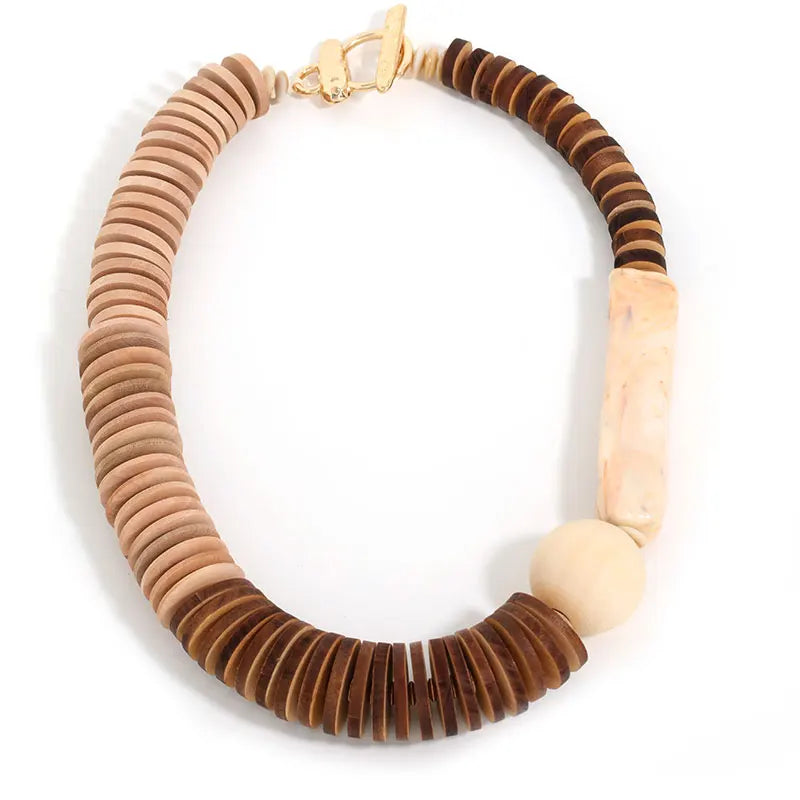 Statement Beads Necklace Retro Style Handmade