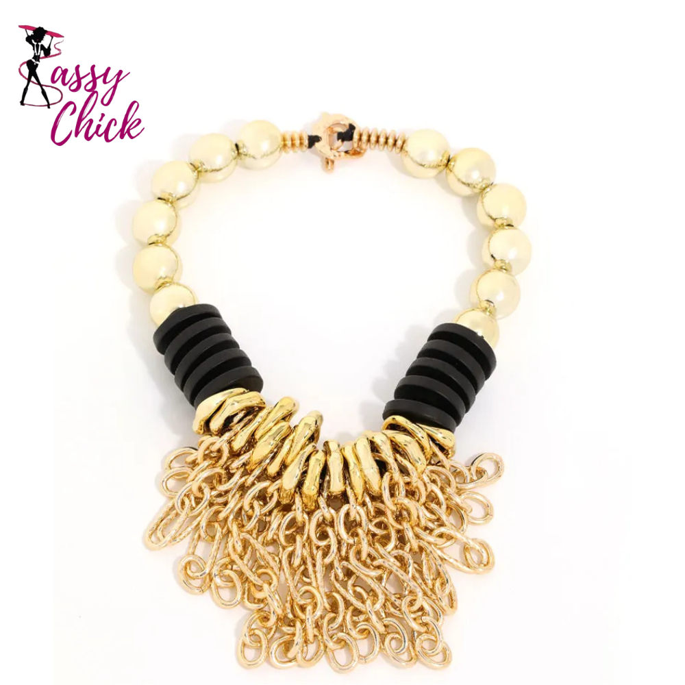 Statement Chains Accessories Handmade Beads Necklace Sassy Chick Logo