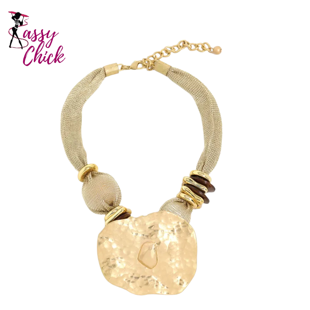 Statement Exaggerated Retro Geometry Pendant Necklace Sassy Chick Logo