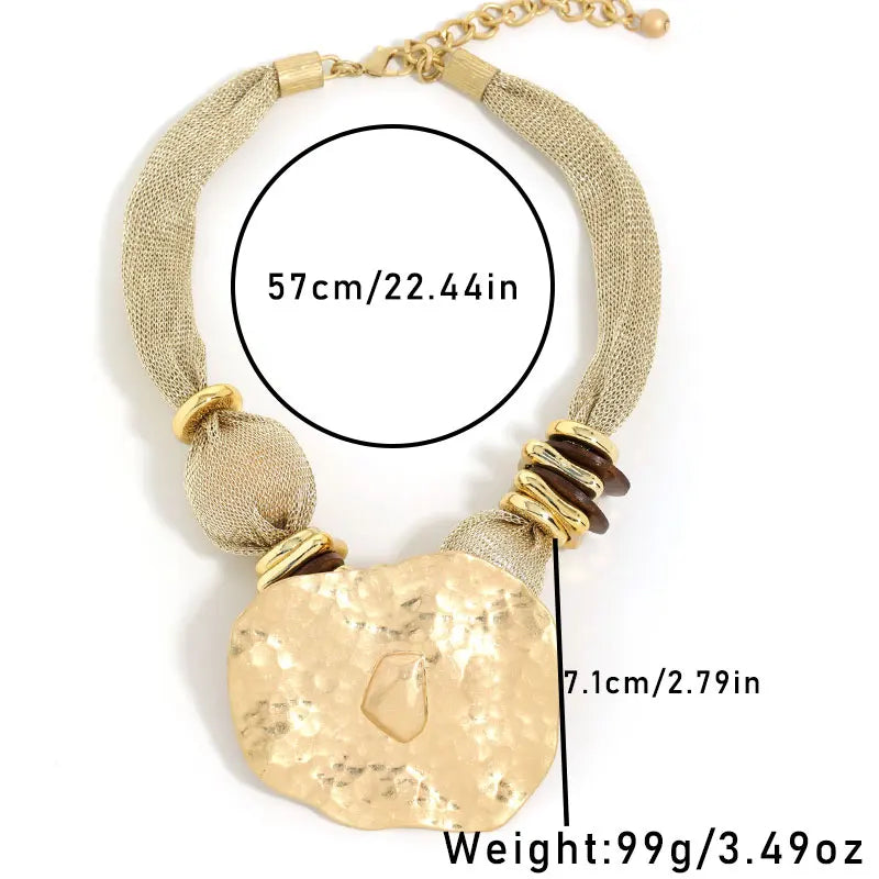 Size of Statement Exaggerated Retro Geometry Pendant Necklace