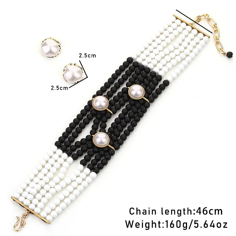 Size of Statement Vintage Pearls Chocker Necklace