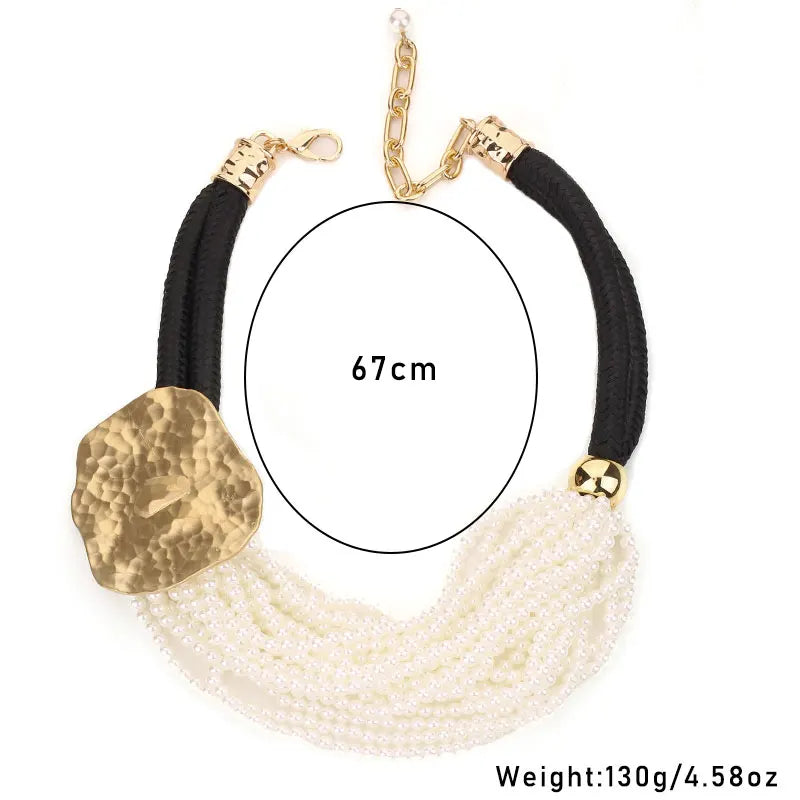 Size of Statement Vintage Pearls Necklace