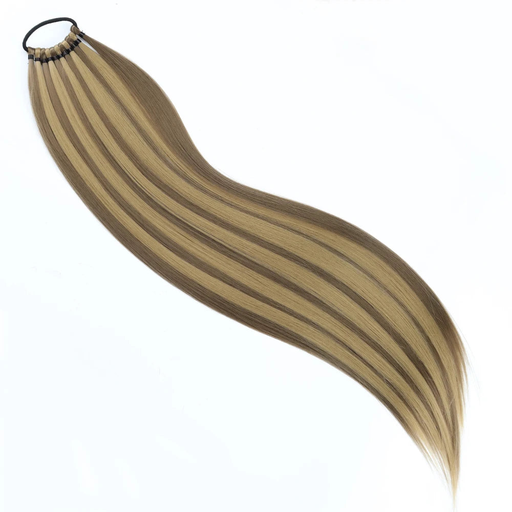 Straight 24Inch Ponytail Synthetic Extensions