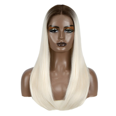Straight 613 Bob  Synthetic Hair Wig 22" Ombre brown white