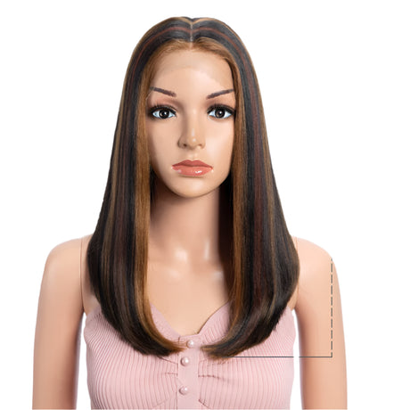 Straight 613 Bob  Synthetic Hair Wig 22" Ombre black brown