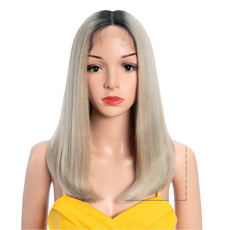 Straight 613 Bob  Synthetic Hair Wig 22" Ombre black/ white