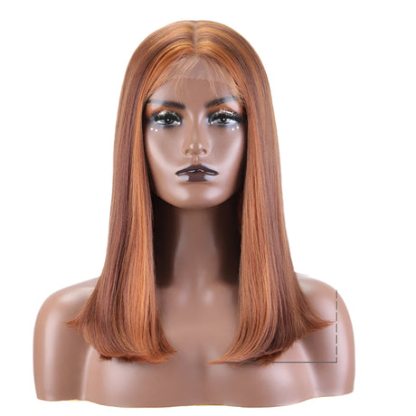 Straight 613 Bob  Synthetic Hair Wig 22" Ombre orange black
