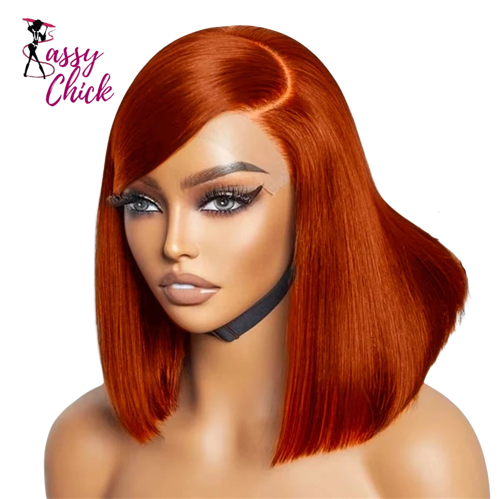 Straight Bob Colored 13x4 Full Lace 100% Human Hair Sassy Chick Logo