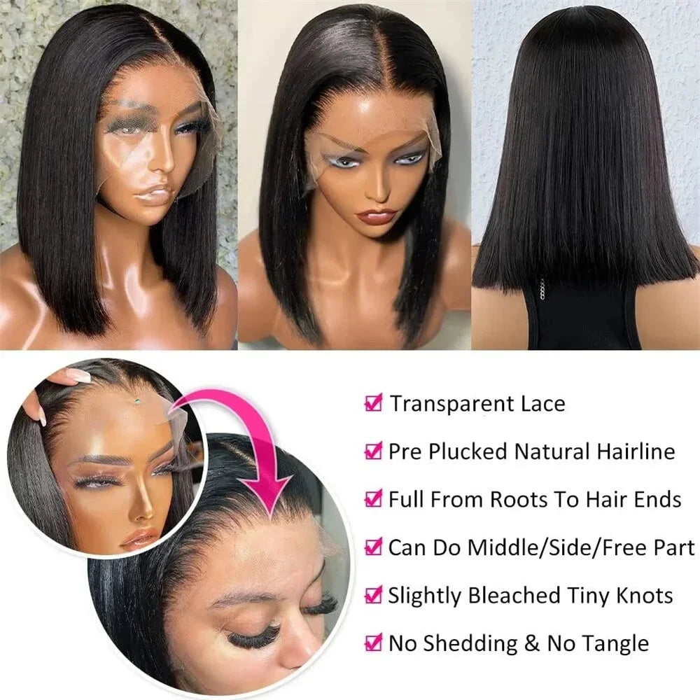 Straight Bob Wig 13x4 Lace Front Human Hair