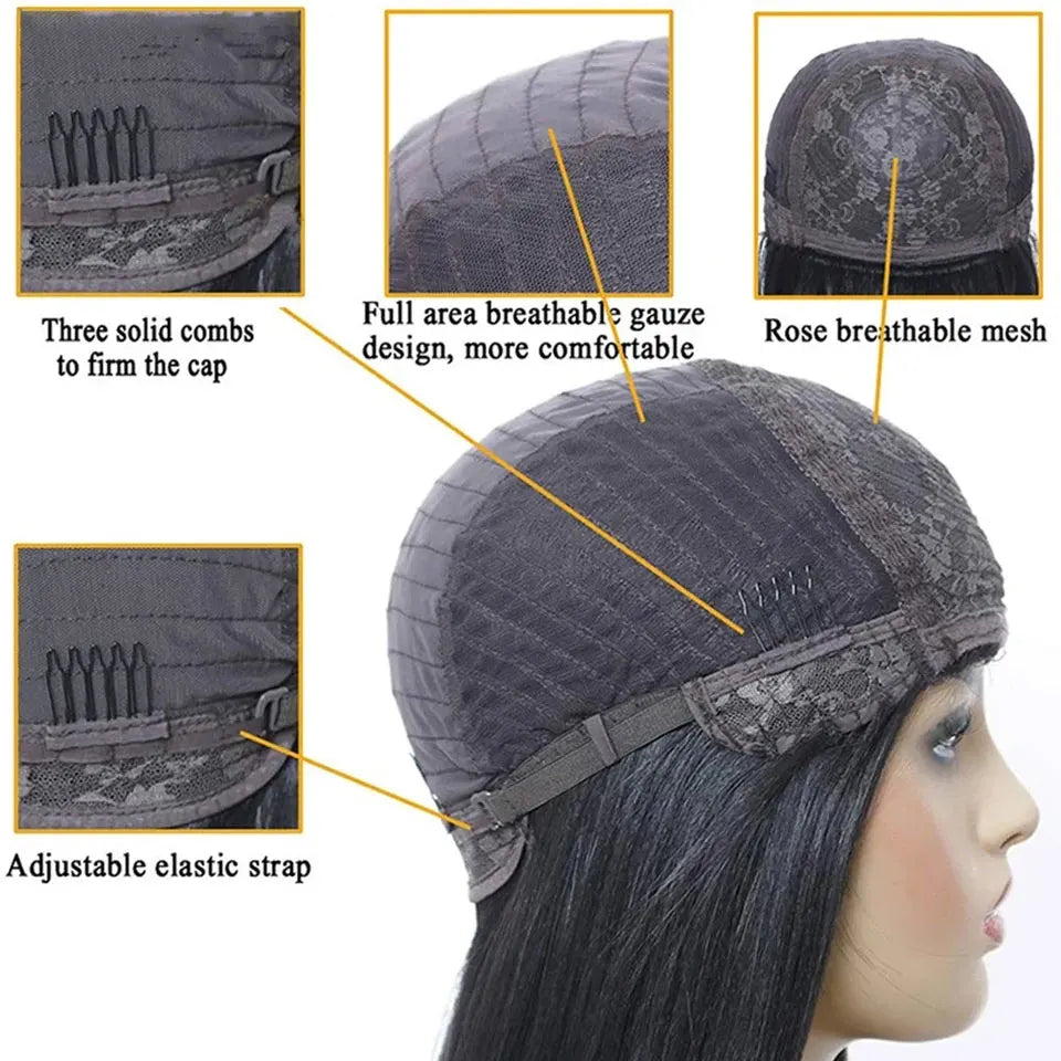 Size of Straight Brazilian Colored Short Human Hair Bob Wigs