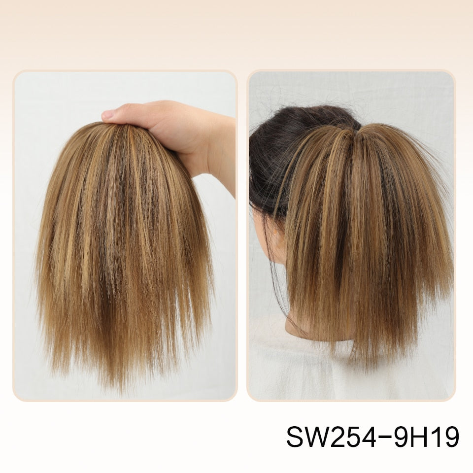 Blonde Straight Hair Bun Extension