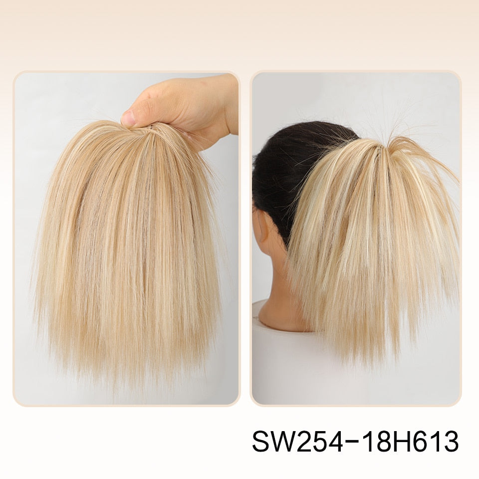 Blonde Straight Hair Bun Extension