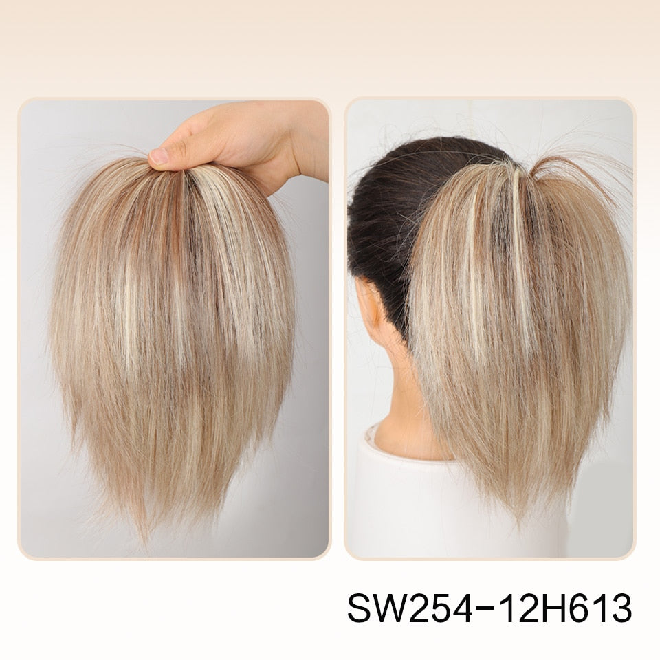 Blonde Straight Hair Bun Extension