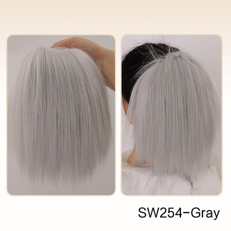 White Straight Hair Bun Extension