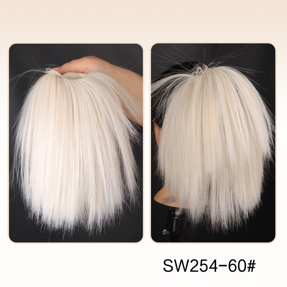 Bleach Blonde Straight Hair Bun Extension