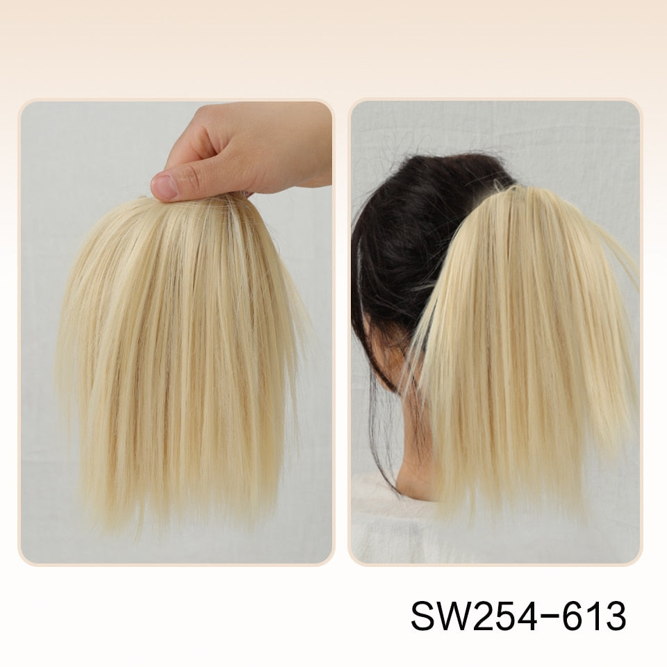 Blonde Straight Hair Bun Extension