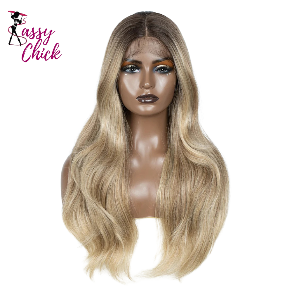 Straight Lace Wig With Baby Hair Synthetic Lace Front Wigs Sassy Chick Logo