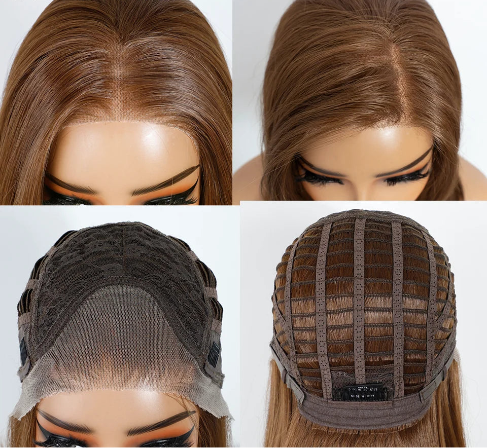 Straight Layered 13X3 Free Part Bob Synthetic Lace Wigs