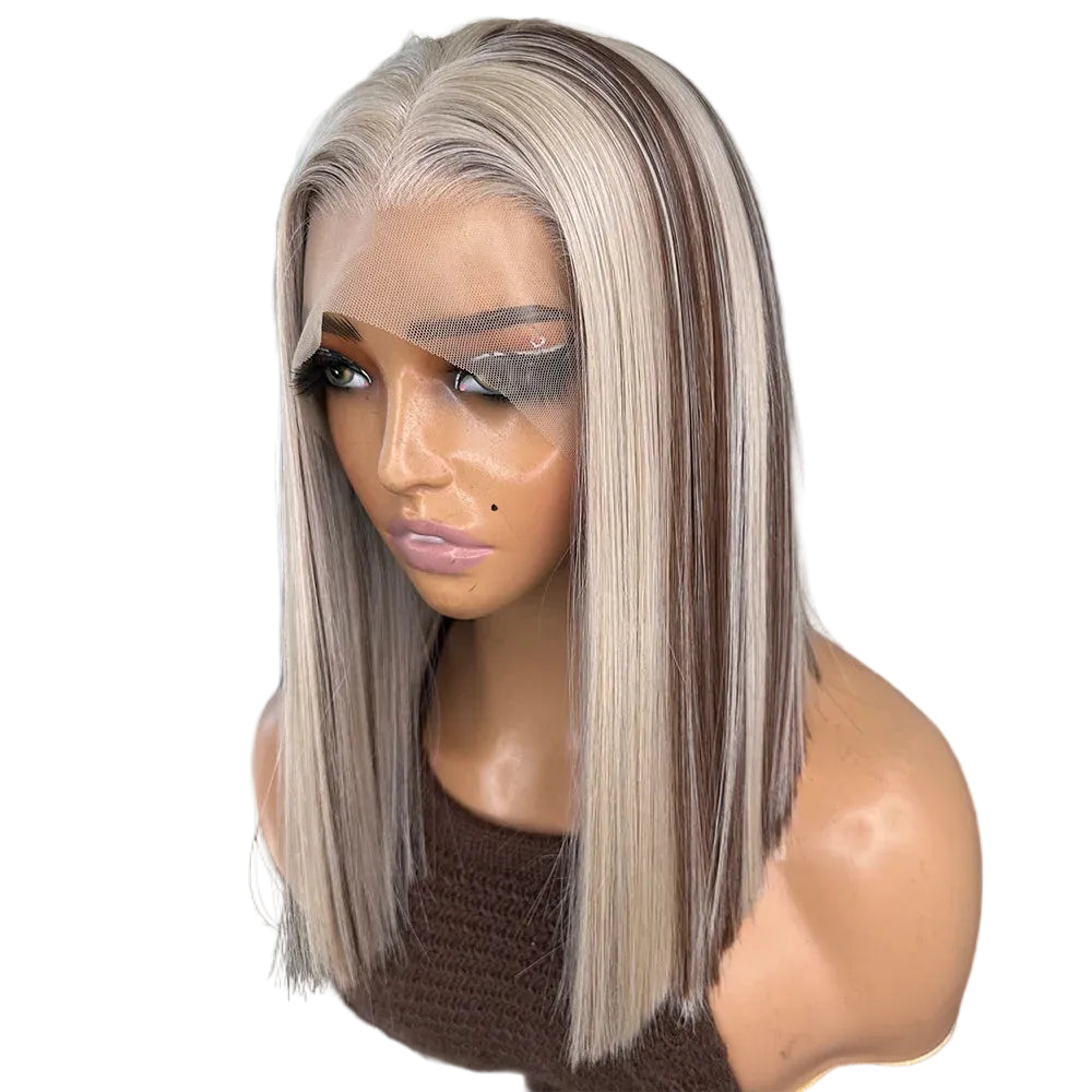 Straight Short Cut Bob Wigs 13X4 Lace Front Heat Resistant Wig