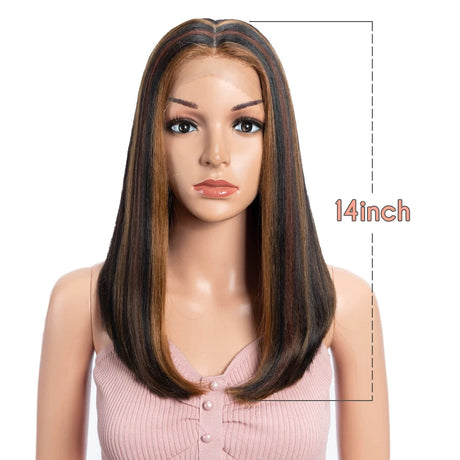 Straight Synthetic Wig  22" Brown ash brown